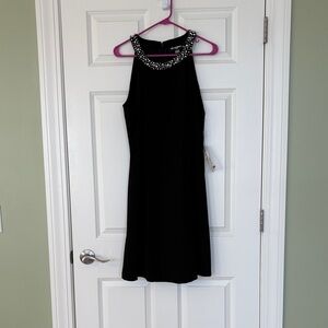 KARL LAGERFELD Black Dress with Embellished Neckline - NEVER WORN NEW WITH TAGS